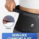 0.5mm Ultra Thin Back Brace for Women Men, 3D Lumbar Pad, Seamless Yoga Fabric, Lightweight Back Brace for Lower Back Pain Relief, Sciatica, Posture, Lifting, Wearg Under Clothes, Black, S