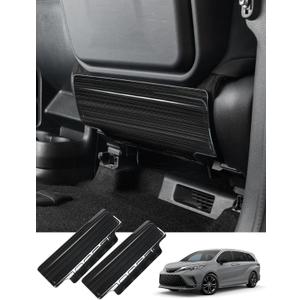 JYCDC Seat Back Protector Compatible with Toyota Sienna 2026 2025 2024 2023 2022 Accessories Back of Seat Protector,Stainless Steel Kick Mats Back Seat Protector 2Pcs (Black)