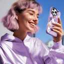 2 x GVIEWIN Magnetic for iPhone 16 Pro Max Case Compatible with Magsafe, [Screen & Camera Lens Protector] Fashion Pattern Translucent Shockproof Phone Cover for 16 Pro Max 6.9" (Art Eye/Purple)