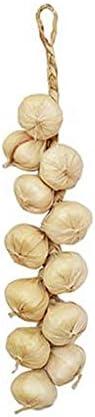 3 pack Leadigol Artificial Garlic String Fake Vegetables,20 inch,Fake Garlic Hanging String Vegetable Photography Props,Simulation Artificial Garlic Onion Hanging Rope Home Decor