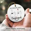 2 x Engagement Gifts for Couples 2025  Ceramic Christmas Ornament, Newly Engaged Couple Gift, Romantic Engagement Gift Keepsake