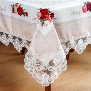 SUTAVIA Lace Embroidered Table Cloth,Rectangular Farmhouse TableCover,Classic Oblong Antique Flower Decor Macrame Tablecloth (Offwhite , Rectangle/Oblong,60 x 120 Inch,10-12 Seats)