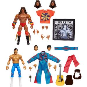 Mattel WWE Coliseum Collection Action Figure 2-Pack, Set with Ultimate Warrior & Honky Tonk Man 6-inch Collectibles & Accessories Including Swappable Parts