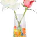6 Inches Colored Glass Vase for Flower，Clear Glass Vases for Centerpieces Flower Vase for Home Decor, Modern Decorative Flower Vase Living Room, Kitchen, Office Wedding or Gifts (Clear Glass, Small)