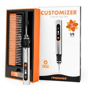 Resparked Customizer Engraving Pen (Formerly Culiau): Ultimate Cordless Portable Tool for Artists & DIYers - Engrave 50+ Surfaces - Beginner Friendly - Rechargeable - Free 30 Bits & Mastery Guide 2 Parts Missing