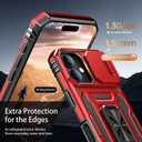 Goodon for iPhone 16 Case with Sliding Camera Cover + Screen Protector - Magnetic Rotated Ring Kickstand - Military-Grade Shockproof Protective Phone Cover for Women Girls - Red