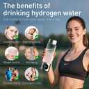 Hydrogen Water Bottle 460 ML with Nasal Cannula SPE&PEM Technique Hydrogen Water Generator-3000PPB+ with The Third Test Certificate with LCD Display