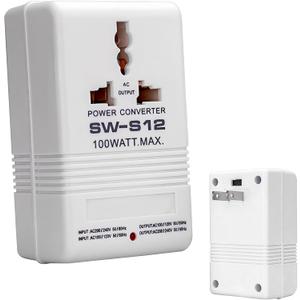 100W Two-Way Voltage Converter, AC 110V to 220V Step Up Voltage Converter, AC 220V & 110V Step Down Transformer, Universal Power Adapter Socket for Travel RV Camping, Small Appliances <50W