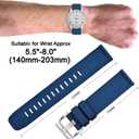 ANNEFIT Quick Release Watch Bands, Military Nylon Watch Strap for Men, Multiple Colors & Width (18mm, 19mm, 20mm, 22mm, 24mm) (Blue/Silver Buckle)
