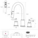 Bathroom Faucet 3 Hole - 8 Inch Widespread Bathroom Faucet with Sprayer, Brushed Nickel Sink Faucet Bathroom 2 Handles - Pull Down Vanity Faucets with Pop Up Drain and Supply Lines