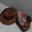 Spooktacular Creations Halloween Cowboy Hat Costume for Boys, Kids White Brown Western Costume, Deluxe Cowboy Outfit Set for Toddler Halloween RolePlay Themed Party (3T, 3-4 yrs) (Brown)