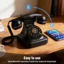 Sangyn Bluetooth Retro Landline Phone with Voice Assistant, Compatible with Android & iOS, Wireless Physical Home Telephone with Speakerphone & Volume Control, Black