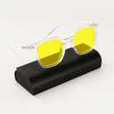 AMBEYE TR90 Oversized Frame Night Driving Glasses with Yellow Polarized Lens - Anti-Glare UV Protection for Drivers, Cycling & Outdoor Activities, Men & Women(Clear)