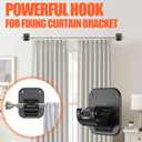 8 PCS Apartment Dorm Decor Curtain Rods No Drilling Brackets,No Drilling Holder Renter Friendly Adhesive Curtains Hooks for Hanging Drapes Rv Over Blinds Dorm Kitchen Bedroom Home Bathroom