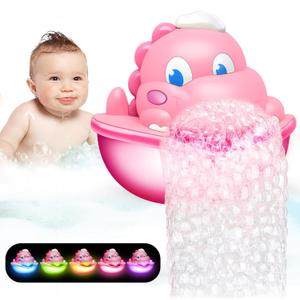 Dinosaur Baby Bath Toys Light Up Bath Bubble Machine with Colourful Light Bathtime Shower Bath Toys for Kids Ages 1-3 4-8 Birthday Gift Easter Basket Stuffers for Toddler Boys Girls