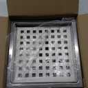 6 Inch Square Shower Floor Drain, Grille with Removable Cover, SUS304 Stainless Steel Brushed Nickel