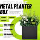 Metal Planter Box 16" x 16" x 16" Large Square Planter Heavy Duty Galvanized Steel Tall Plant Boxes with Insert Shelf and Drainage Holes for Outdoor Patio Yard Garden Porch Terrace