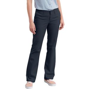 Dickies Women's Slim Fit Boot Cut Leg Twill Pant-Petite/Tall (10, Dark Navy V1)