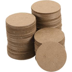 PATIKIL Earring Display Cards, 500 Pack Paper Earring Holder Blank Tags Round Cardboard for Hanging Earrings Ear Studs Style 2, Brown