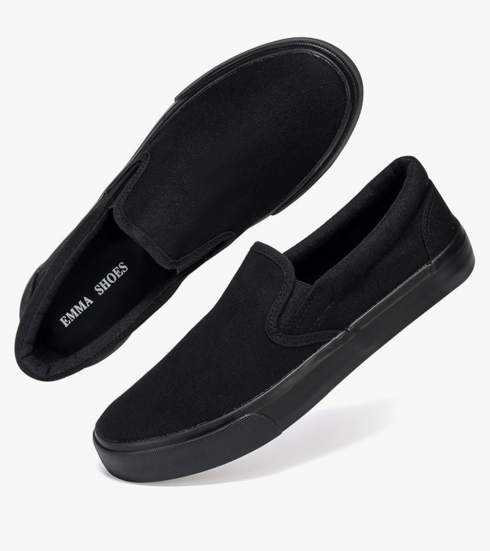 Low-Top Slip Ons Women's Fashion Sneakers Casual Canvas Sneakers for Women Comfortable Flats Breathable Padded Insole Slip on Sneakers Women Low Slip on Shoes, 8,5/9