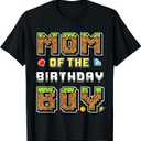Mom Of The Birthday Boy Gamer Pixel Birthday party Matching T-Shirt, Size XL