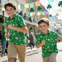 redgino Kids Toddler Boy Girl St Patrick's Day Shirts Lucky Tshirts Short Sleeve Tees Shamrock Outfit 2-10 Years (Green, L)