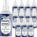 Downy Wrinkle Release Spray Travel Size, All In One Formula, Removes Wrinkles, Static and Odor Eliminator, Light Fresh Scent, 3 Fl Oz, Pack of 12