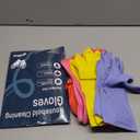 Bamllum Rubber Kitchen Dishwashing Gloves - 4 Pairs Colorful Reusable Household Cleaning Gloves for Washing Dishes and Cleaning Tasks, Flexible Long-lasting and Non-Slip (Large, Blue+Pink+Yellow+Red)