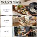 Electric Egg Pan Nonstick: No Stove Needed 900W Granite 4-Cup Omelette Pan with 2 Power Adjustable, Breakfast Non Stick Frying Pans Skillet for Eggs, Pancakes, Crepes, Plett and More