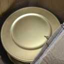 Jinei Charger Plates, 100Pcs Gold Plastic Reusable Dinner Charger Plates, 13'' Round Vintage Table Decoration, for Wedding, Party & Holiday, Approx. 13 Inches in Diameter