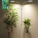 GLOWRIUM Smart Grow Lights for Indoor Plants with Auto Timer,Full Spectrum LED Floor Plant Light for 3 Spectrum Modes,6 Dimmable Levels,63inch Adjustable Height for Large Plants (White, 40W)