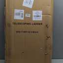 BOCOM 14.5 FT Aluminum Telescoping Ladder, Lightweight Multi-Purpose Collapsible Extension with 2 Triangle Stabilizers, Heavy Duty 330 lbs Max Capacity, Ideal for Home, RV, and Outdoor Work Black