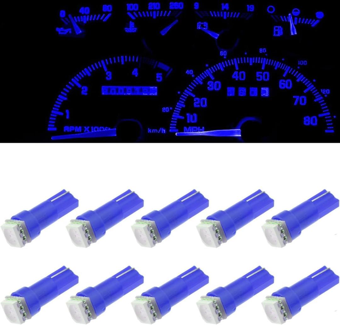 10Pcs t5 led bulbs Instrument dash lights Instrument Gauge Cluster LED Dash Kit Dashboard LED Light Bulbs Blue Replacement for Subaru Impreza WRX RS TS 2002 2003 2004 2005 2006 2007 Truck