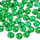 FUTUREPLUSX 1LB Green Flat Glass Marbles, Premium Colored Gems Fish Bowl Marbles Decorative Mosaic Glass Pebbles Floral Smooth Stones for Vases Aquarium Home Decor