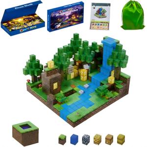 Magnetic Blocks Cubes 128PCS STEM Cube Building Blocks Magnet Tiles Waterfall Adventure Set Learning Toys for Kids Montessori Sensory Play Educational Birthday Gifts Boys & Girls Ages 3 4 5 6 7-12