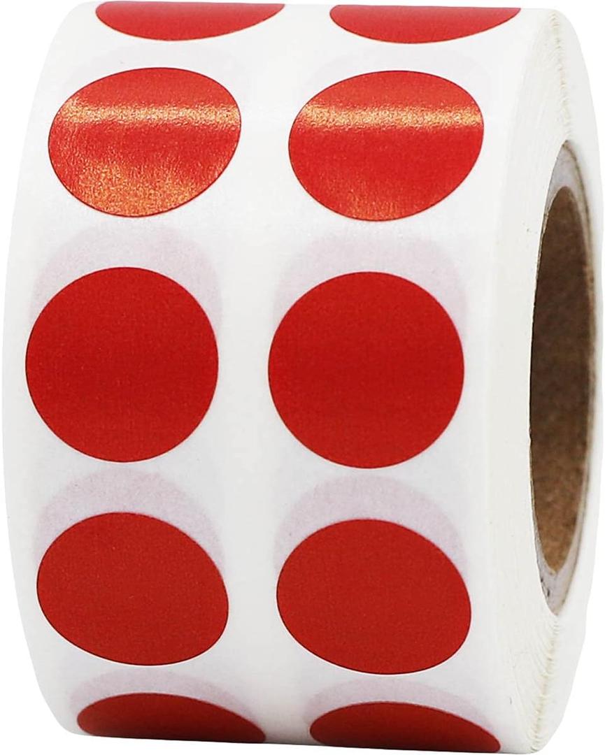 Cranberry 1/2" Inch Round Adhesive Labels 1,000 Color Coding Dot Stickers for Efficient Inventory Management, Crafting Projects, and Organizational Tasks in Offices, Schools, and Homes