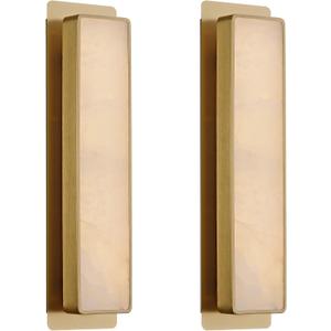 Lirvama 19.7" Alabaster Wall Sconce Set of 2, 18W LED 3000K Warm White