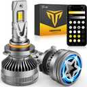 9005/HB3 Smart Bulbs, 0-90,000LM 15X Variable Super Brighter, 3000K-6500K Variable Color Temperature, App Control One-touch Driving Mode Switching for Bluetooth Fog Light, Pack of 2