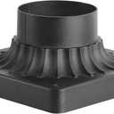 Cast Aluminum Pier Mount Base, 3" Diameter Pier Mount Adapter for Outdoor Post Light, Black Pier Mounting Base for Deck Porch Patio (1 Pack)