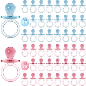 Jetec 48 Pieces 2.5 Inch Acrylic Baby Pacifiers Gender Reveal Party Decorations for DIY Baby Shower Birthday Party Favors(Blue, Pink) (Assorted Color)