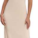 Qzzater Long Slip Dress for Women Adjustable Spaghetti Straps Full Slip for Women Under Dresses Cami Midi Dresses Nightgown (Large, Nude)