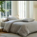 DOZ Duvet Cover Set, 100% Viscose derived from Bamboo, Organically Grown, Buttery Soft, Cooling Duvet Covers, High GSM, 1 Duvet Cover and 2 Pillowcases, 90"x90" (Dove, Full/Queen)
