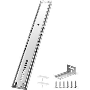 4 Pcs 16 Inch Center Mount Drawer Slides, Heavy Duty Bottom Mount Drawer Slides for Cabinet and Dresser, 3/4 Extension Glide Tracks