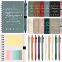Chuangdi Employee Appreciation Gifts Inspirational Notebook Journal with Sticky Notepad Bamboo Pen Bulk Valentines Thank You Gifts for Teacher Staff Team Coworker Nurse(Morandi,20 Sets)