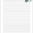 JW Letter Writing A4 Pad Stationery Paper Lined Gift Notepad Writing Sheets (Blue Flowers)