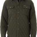 Smith's Workwear Big Men's Snap Closure Diamond Quilted Knit Shirt-Jac, Black Olive, 3XB