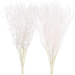 Sea Team 24-Pack Artificial Glitter Berry Stem Ornaments, Decorative Bead Sticks, Glittery Twigs, Picks, Branches for Christmas Tree, Small Vase, Holiday, Wedding, Party (15 Inches, White)