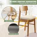 Kingphenix Dining Chair Cushions Set of 4, 2.5 inch Thick Kitchen Chair Pads with Ties, Non Slip Bottom, Removable Washable Cover, 17 x 16, Beige