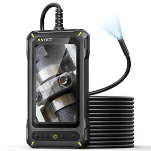 Anykit Borescope Inspection Camera with Light, Industrial Endoscope Camera with 0.3 Slim Probe, 4.3 HD Screen Digital Snake Cam, Semi-Rigid Cable Bore Scope for Pipe, Engine, Inside Wall(16.5 FT)