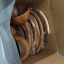 Maxdot 12 Pcs Acacia Wood Dinnerware Set, Round Wooden Plates 8 Inch 10 Inch, Solid Wooden Bowls, Acacia Wood Tableware Supplies, Easy Cleaning & Lightweight for Dishes Snack, Dessert, Set for 4